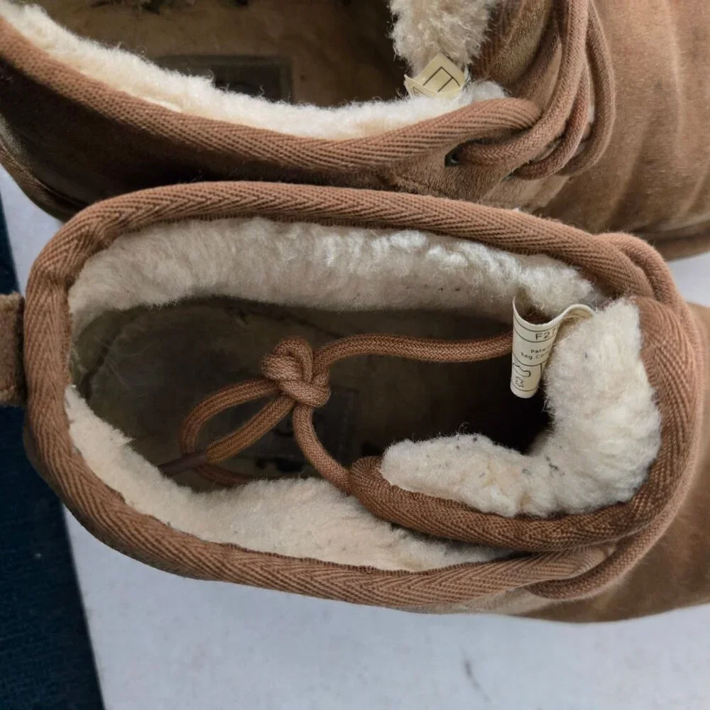 UGG Neumel Brown Suede Men's Lace Ankle Chukka Boots Wool Blend Lined